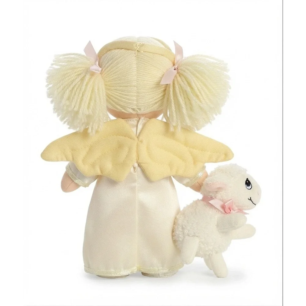 NIB! Precious Moments Angel Plush Doll Lamb Baby Collection Cream Satin Gown